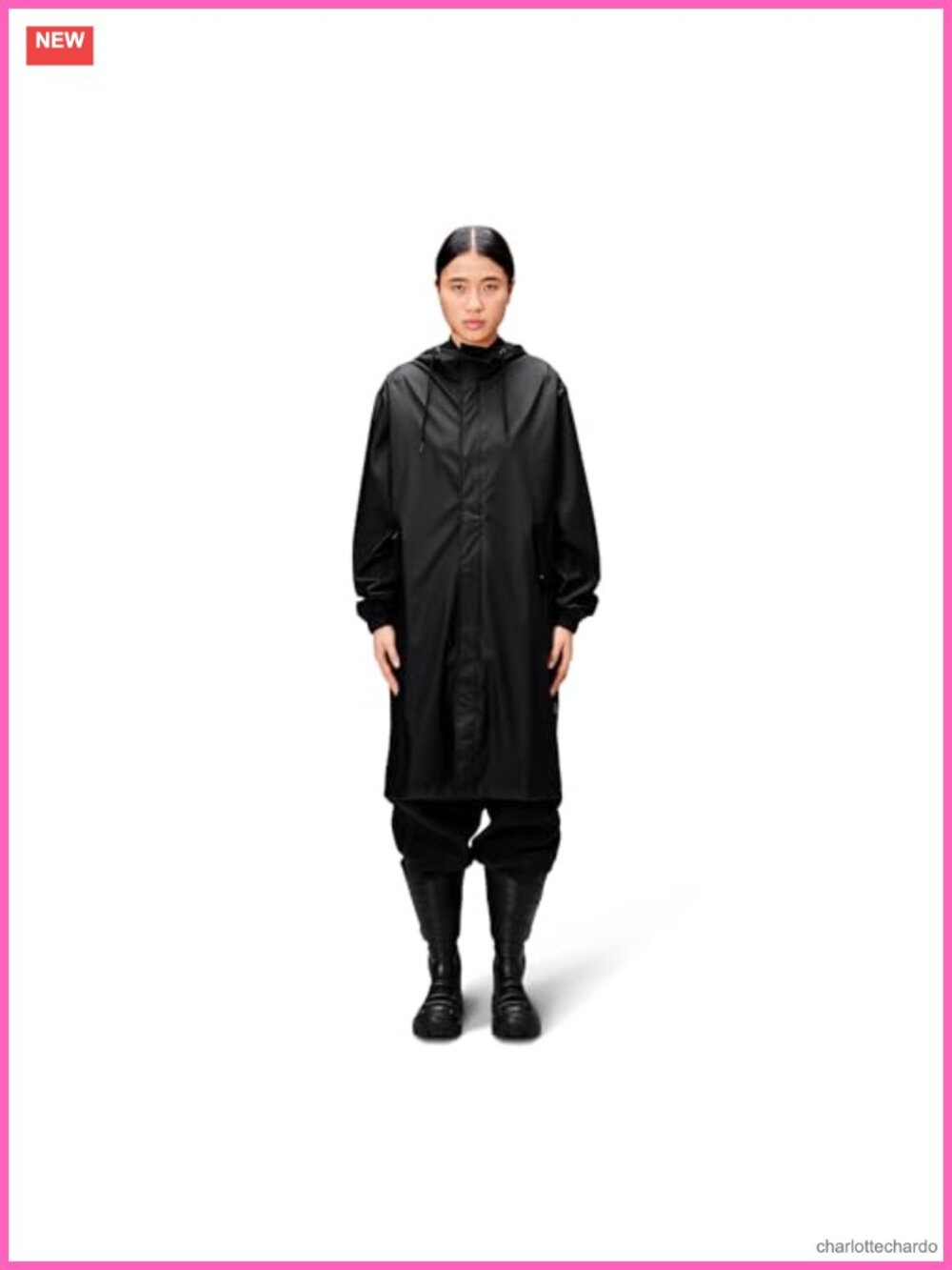 Waterproof PU Longline Fishtail Parka Raincoat for Men Women